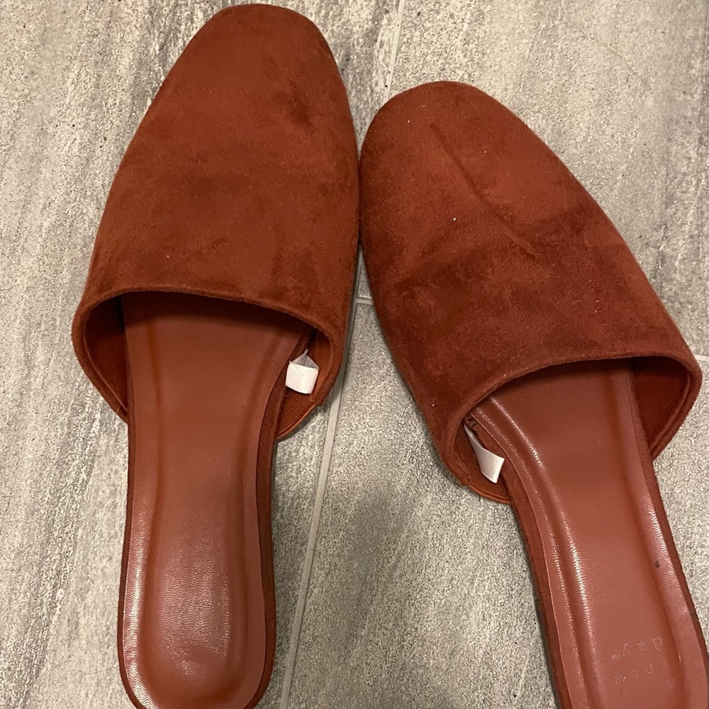 A New Day Red Velvet Mules